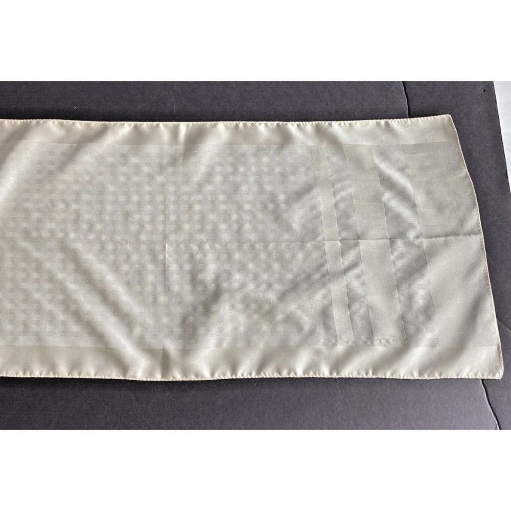 Women’s Scarf Cream Geometric Border Long Rectangle Lightweight Casual Vintage - Picture 12 of 16